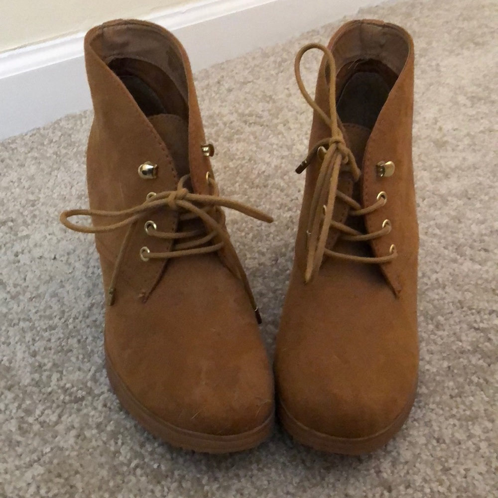 Merona Tan Wedge Booties